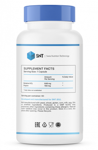SNT Бетаин гидрохлорид, 60 капсул