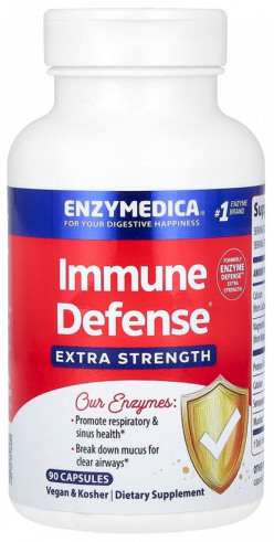 Enzymedica Immune Defense extra strength, Иммунная защита экстра сила, 90 капсул