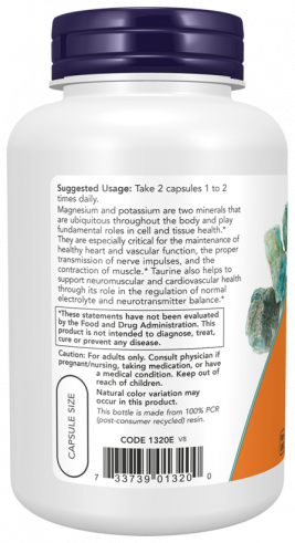 NOW Magnesium &amp; Potassium Aspartate, 120 капсул