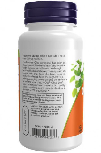 NOW Olive Leaf Extract 500mg, 60 вег.капс