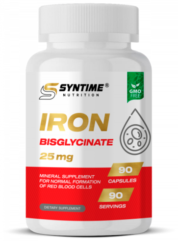 Syntime Nutrition Iron Bisglycinate, Бисглицинат железа, 90 капсул