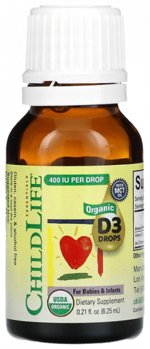 ChildLife Vitamin D3 Drops, Витамин D3 капли, 6,25 мл