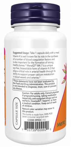 NOW MK-7 Vitamin K-2 100 mcg