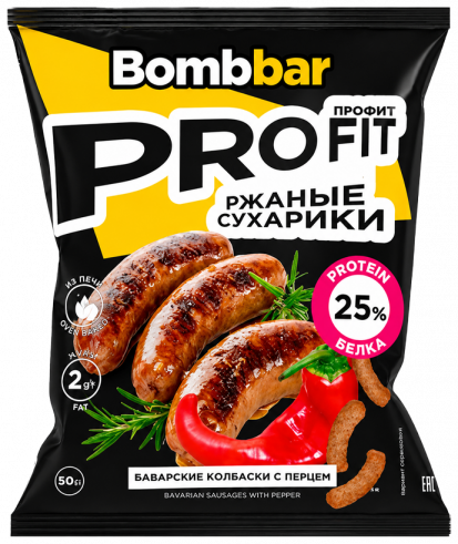 Bombbar Протеиновые сухарики, 50 грамм